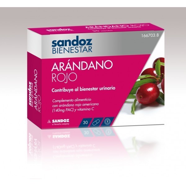 SANDOZ BIENESTAR ARANDANO ROJO CRANBERRY (30 CAPS)