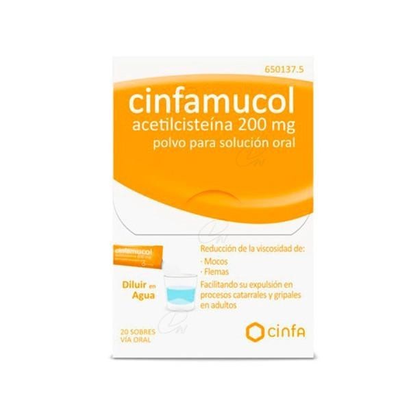 CINFAMUCOL ACETILCISTEINA 200 MG 20 SOBR