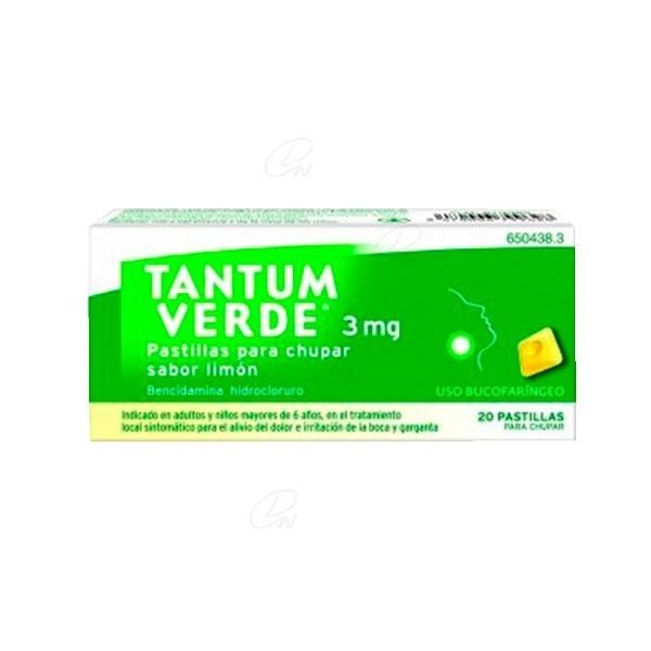 TANTUM VERDE (3 MG 20 PASTILLAS PARA CHUPAR LIMON)