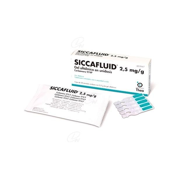 SICCAFLUID 2,5 MG/G GEL OFTALMICO EN UNIDOSIS 30 ENVASES...