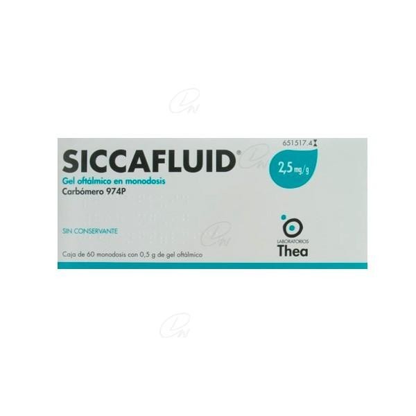 SICCAFLUID 2,5 MG/G GEL OFTALMICO EN UNIDOSIS 60 ENVASES...