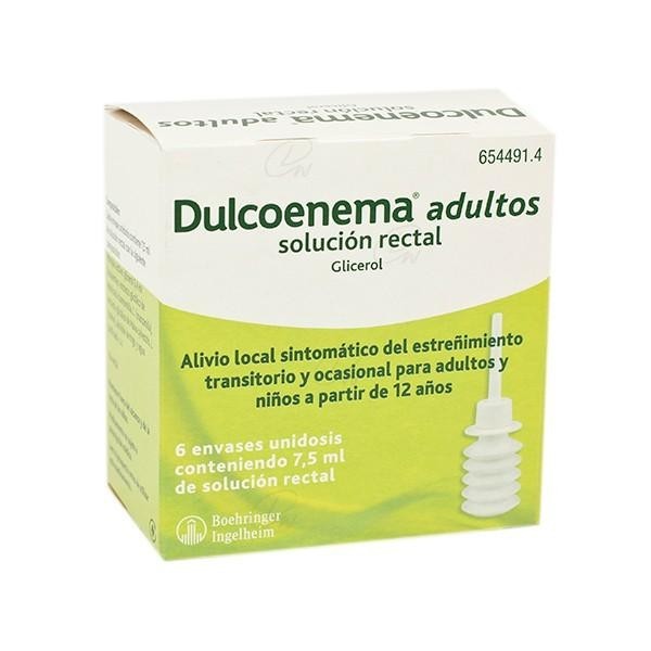 DULCOLAXO GLICEROL 6,75 G SOLUCION RECTAL 6 ENEMAS 7.5 ML