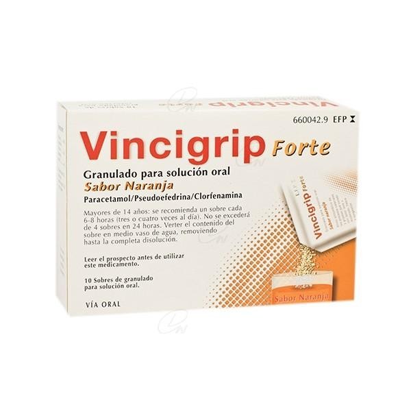 VINCIGRIP "FORTE" GRANULADO SOLUCION 10 SOBRES NARANJA