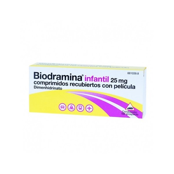 BIODRAMINA INFANTIL 25 MG 12 COMPRIMIDOS