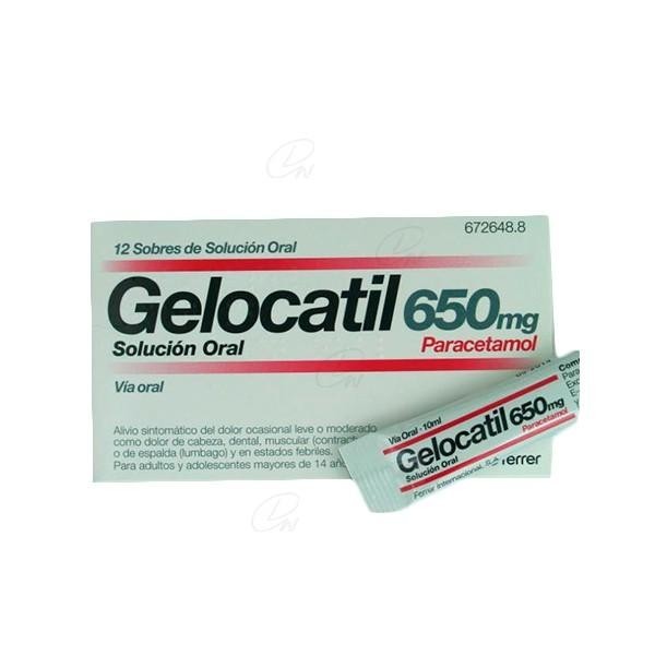 GELOCATIL 650 MG 12 SOBRES SOLUCION ORAL