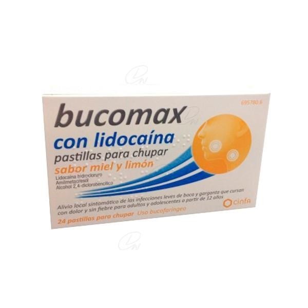 BUCOMAX CON LIDOCAINA SABOR MIEL Y LIMON 24 PASTILLAS