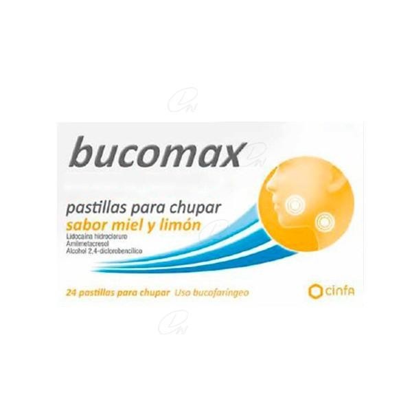 BUCOMAX 24 PASTILLAS PARA CHUPAR SABOR MIEL Y LIMON