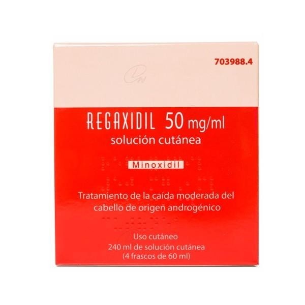 REGAXIDIL 50 MG/ML SOLUCION CUTANEA 4 FRASCOS DE 60 ML