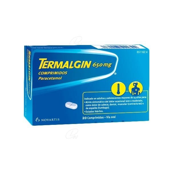 TERMALGIN 650 MG 20 COMP