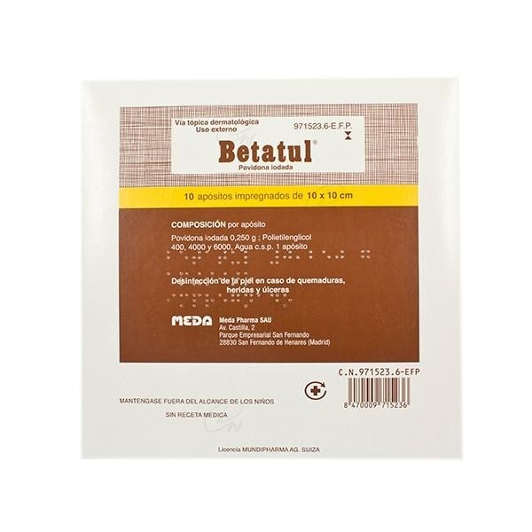 BETATUL 250 MG 10 SOBR