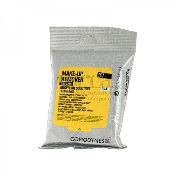 COMODYNES TOALLITAS DESMAQUILLANTES PIEL SECA 20 TOALLITAS