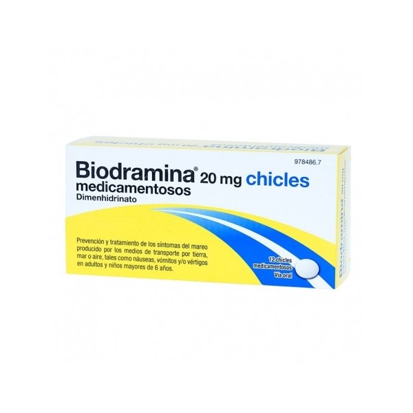BIODRAMINA  20 MG 12 CHICLES