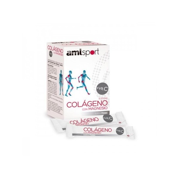 AMLSPORT COLAGENO CON MAGNESIO+VIT C 20 STICKS FRESA