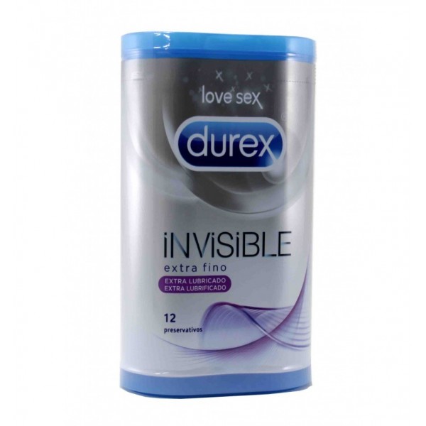 DUREX INVISIBLE EXTRA LUBRICADO 12 PRESERVATIVOS